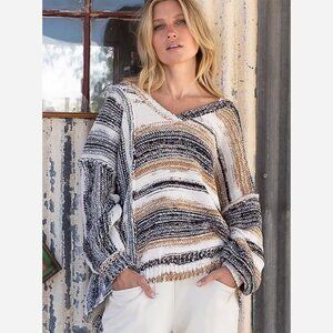 Striped V-Neck Sweater – Relaxed Fit, Super Soft & All-Season